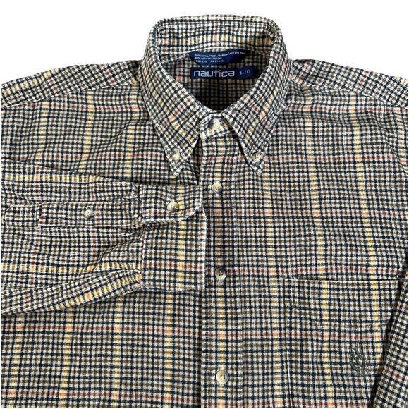 Nautica Other - Vintage Nautica Men’s L Corduroy Brown Plaid  Long Sleeve Button Down